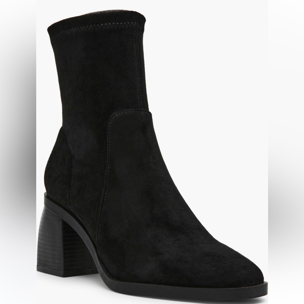 NWOT Anne Klein Astrid Black Block Heel Boots 7.5